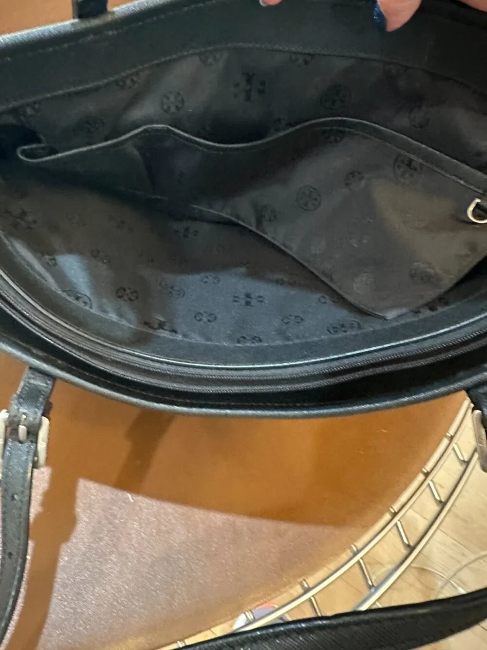 Tory Burch Gray Wood Tote